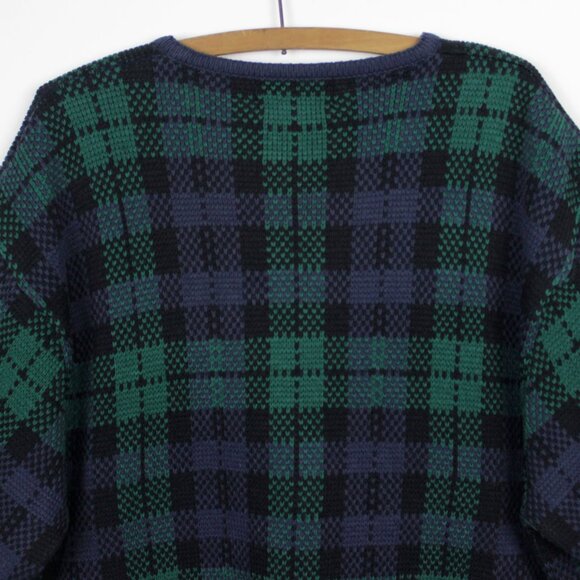 Vintage 90s Plaid Cardigan with Pockets Size Large - Picture 8 of 10